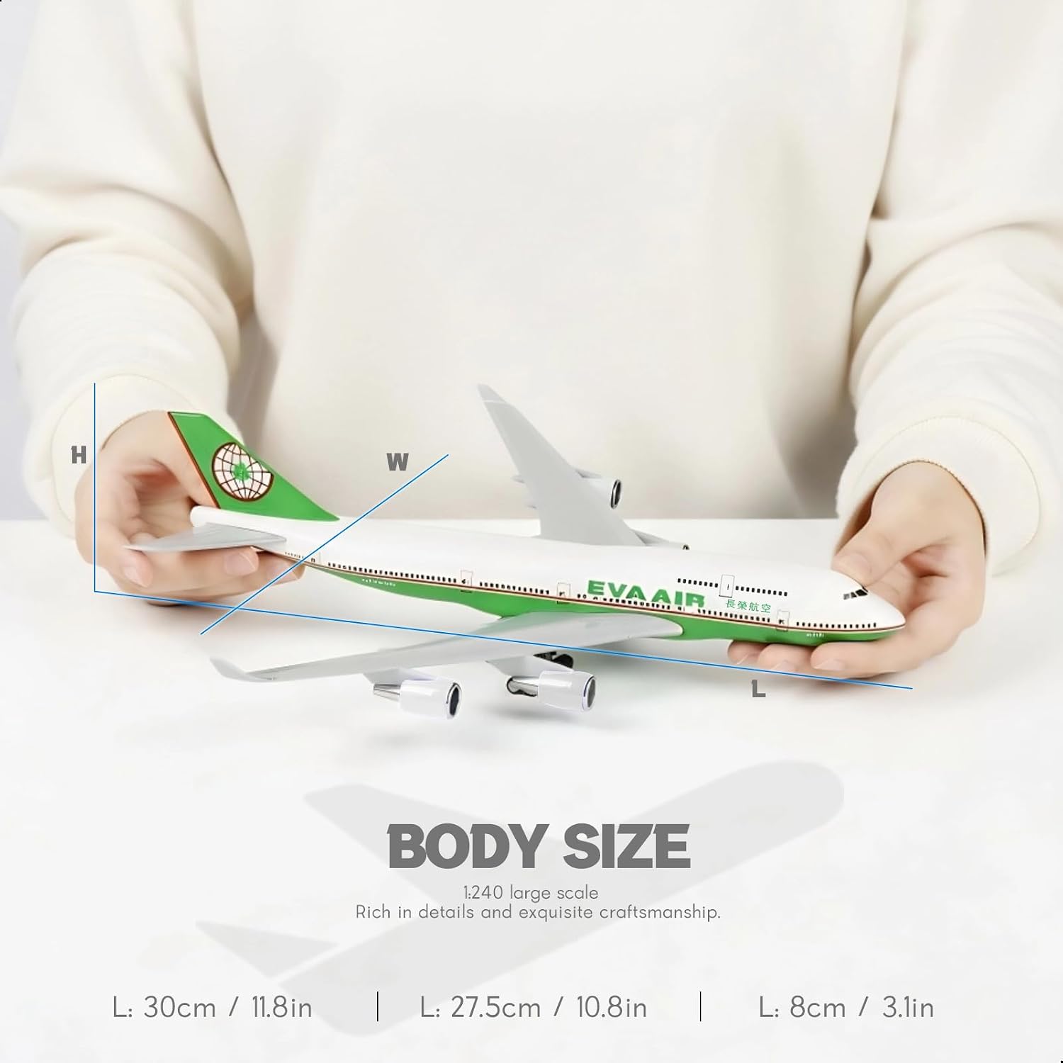 30cm EVA Air B747 Harz-Flugzeu – Model Kit Eva Bewertung und Preis